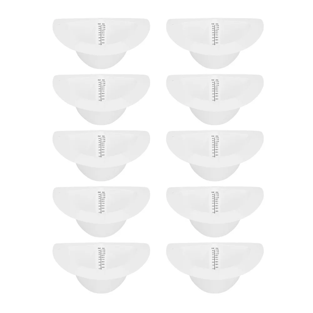 10Pcs Plastic Graduated Female Specimen Bedpan White 1200ml Medical Body Fluid Collection Container
