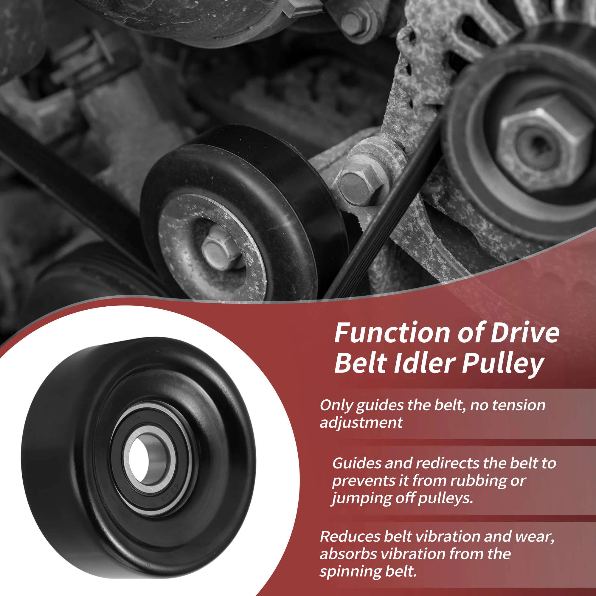 UXCELL No.23770AA070 poulie de renvoi de courroie d'entraînement accessoire pour Subaru Forester Impreza WRX