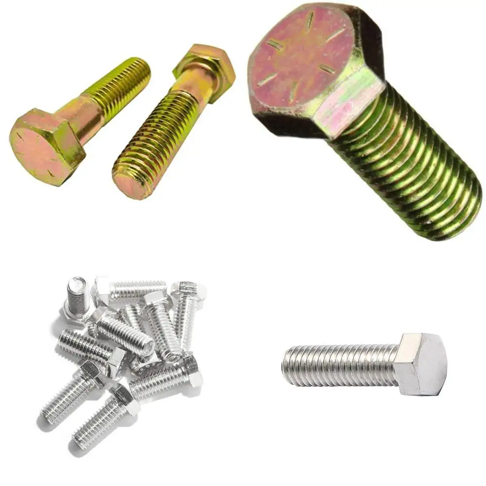 مسامير ذات غطاء سداسي مطلي باللون الأصفر من الدرجة 8، خيط خشن 9/16-12 × 4-1/2 بوصة، 100 قطعة، ملولبة جزئيًا بـ 1.375 بوصة #1