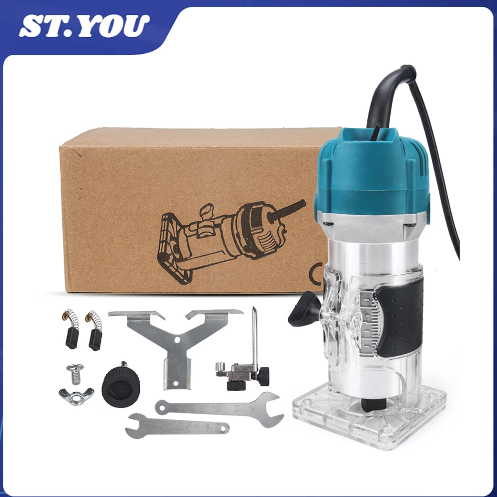 

Wood Router Electric Trimmer 800W Wood Trimming Machine 30000rpm Woodworking Milling Engraving Slotting Trimming Router Machine