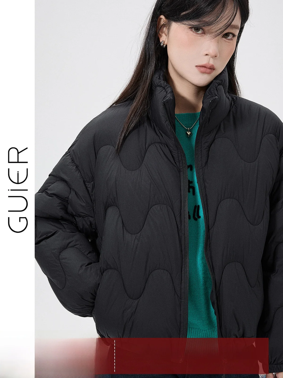 

Bla Stand Collar down Jaet Women's Winter Loose Slimming Warm 90 White Du Feather Coat Casual Sle Thiened Long Sve