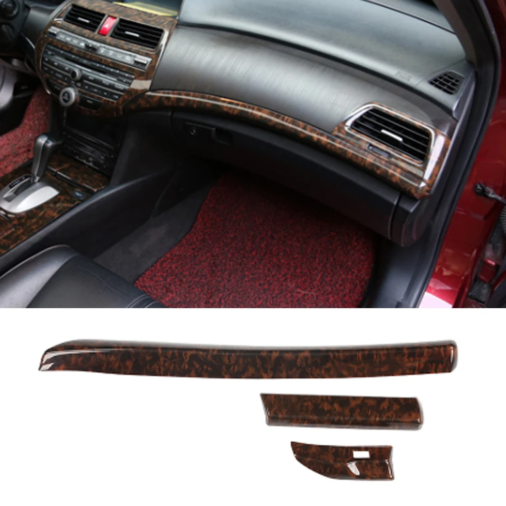 For Honda Accord 8th 2008-2012 LHD Car Dashboard Decoration Strips Trim Stickers Interior Auto Accessory Styling Moldings