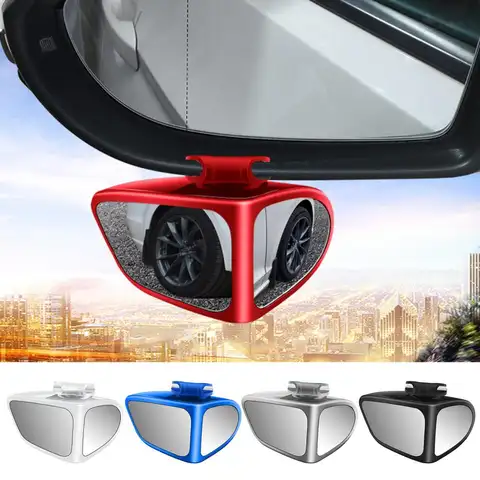 360 ° 회전식 자동차 블라인드 스팟 미러 양면 투명 유리 범용 SUV 트럭 자동 광각 왼쪽 오른쪽 후면 윙 미러