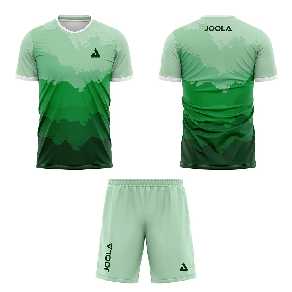 Maillot de tennis de table pour hommes, poly respirant, à entraînement rapide, T-shirt à manches courtes, ensemble short et haut de badminton avec cordon de serrage et poche