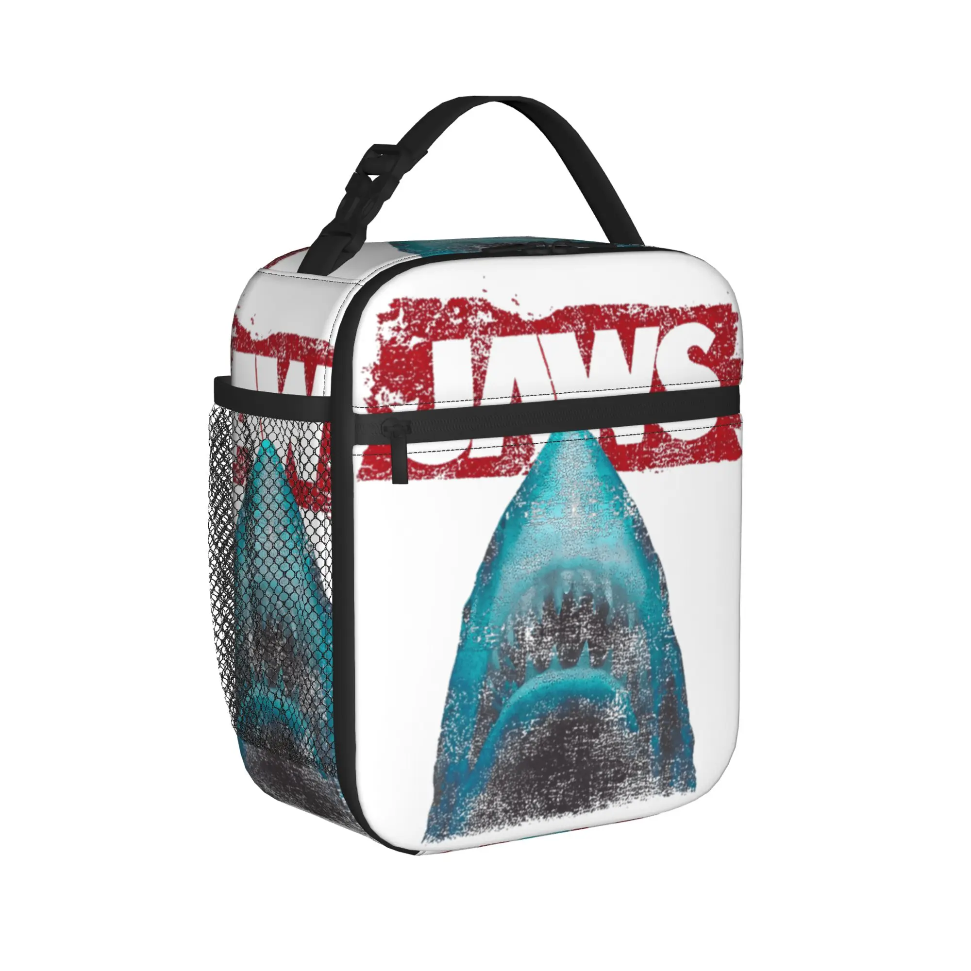 Jaws Distressed Vintage Poster Lunch Bag For Child  Office Print Lunch Box Fashion Oxford Thermal Tote Handbags