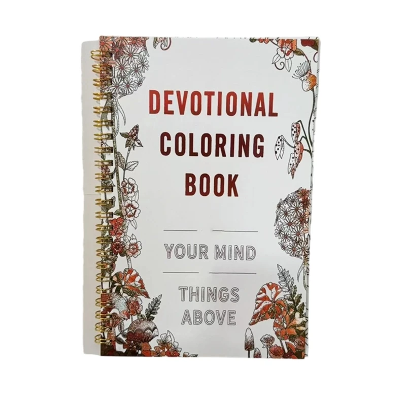 C7AB Twin Coil Binding Floral Coloring Book Thick Paper Flower Drawing Guide Workbook For Adults And Kids