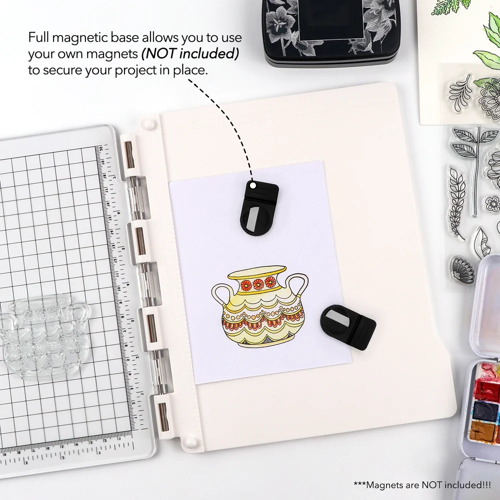 

Stamp Platform with Grip Mat Stamp Positioning Tool for Accurate Craft Stamping 8x9.3x0.7inch Perfect Stamp Positioning Tool