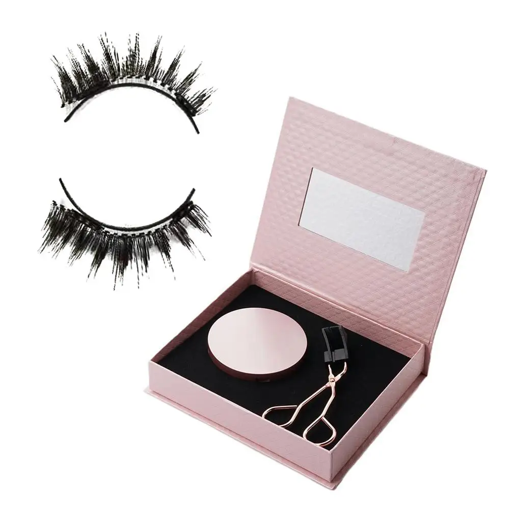 2 Pairs Magnetic EyeLashes With Magnetic Eyelash Curler Women Makeup Lashes Reusable Cosmetics 3D Natural False Y8D0