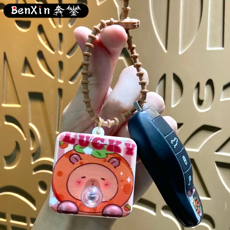 Minso クリエイティブな泡を吹く小さな正方形のキーホルダーバッグペンダント、カップルキーチェーンペンダント、絶妙な小さなギフト