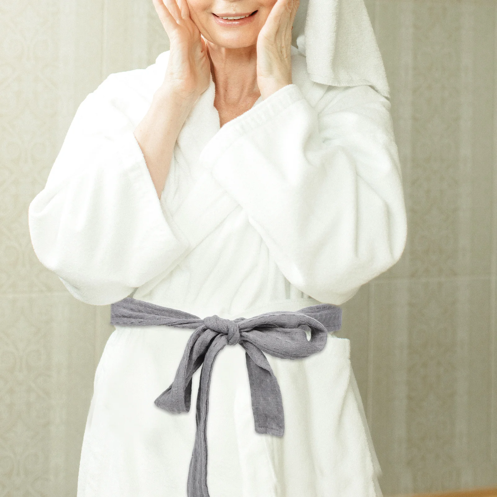 

2Pcs Comfortable Robe Tie Belt Soft Flannel Polyester Material Adjustable for Bathrobes Pajamas Home Hotel Use Stylish Vibrant