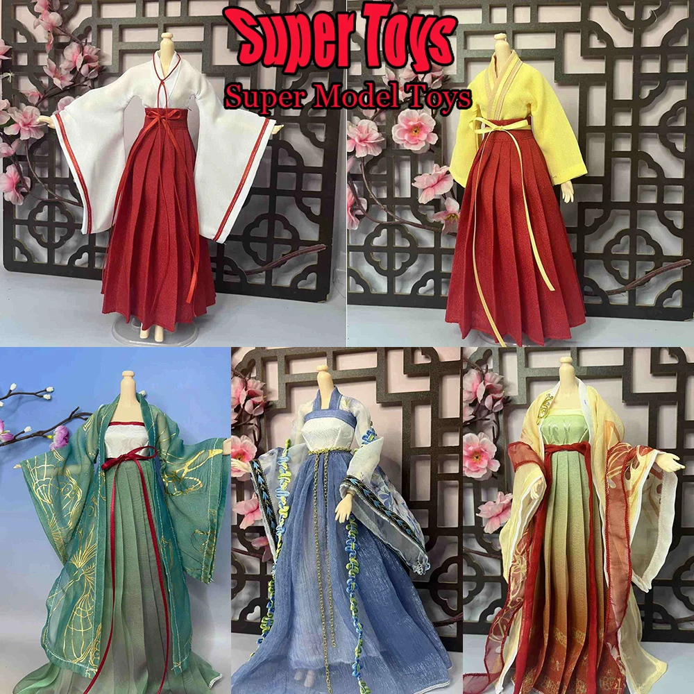 In Stock 1/6 Scale Female Soldier Clothes Accessory Chinese Style Hanfu Fairy Dress For 12-inches Action Figure Model Doll