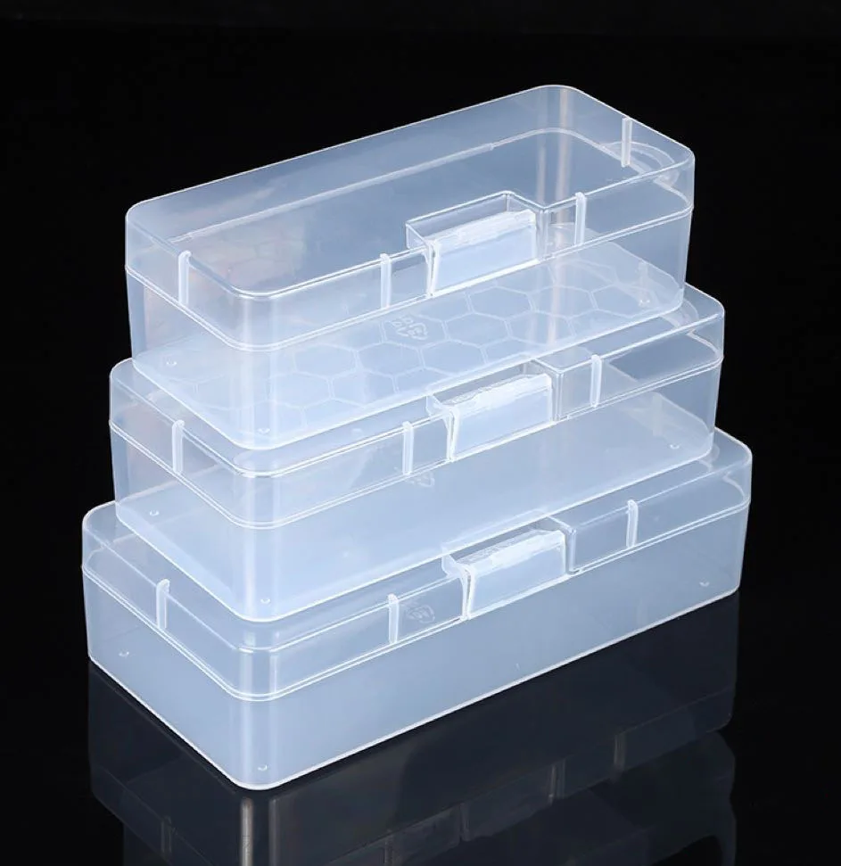 1PC S/M/L New Transparent Storage Box Rectangular Plastic Organizer Buckle Desktop Container Home Fishing Gear Sorting Box