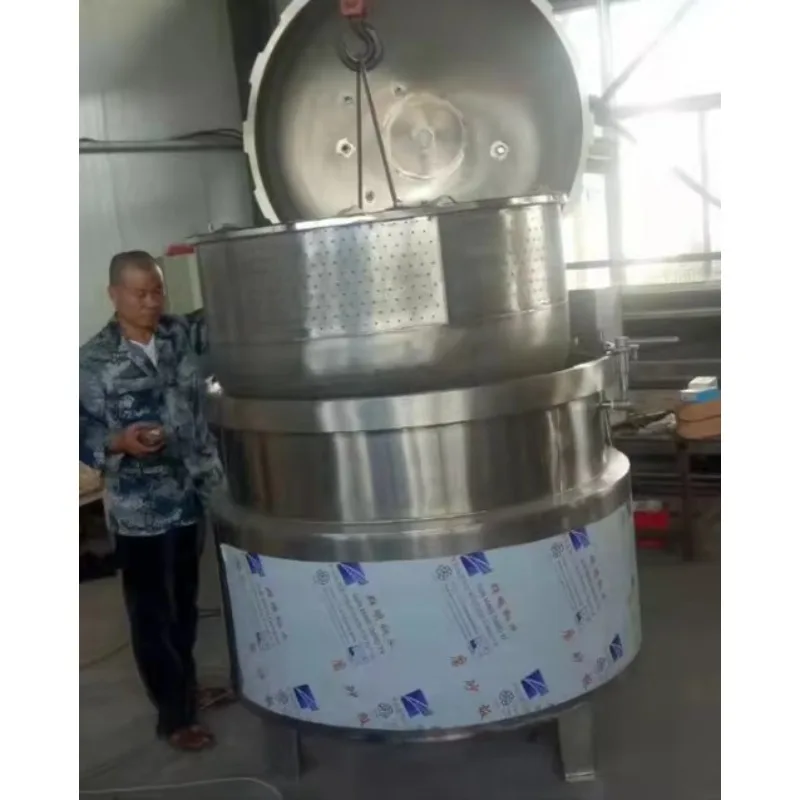 Customized Heavy Duty Large Stainless Steel Commercial Pressure Cooker for Dumpling and Noodle