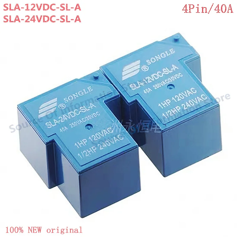 

5Pcs High-Power Relay SLA-12VDC/24VDC-SL-A 4-Pin 40A T90 for Electronics Market