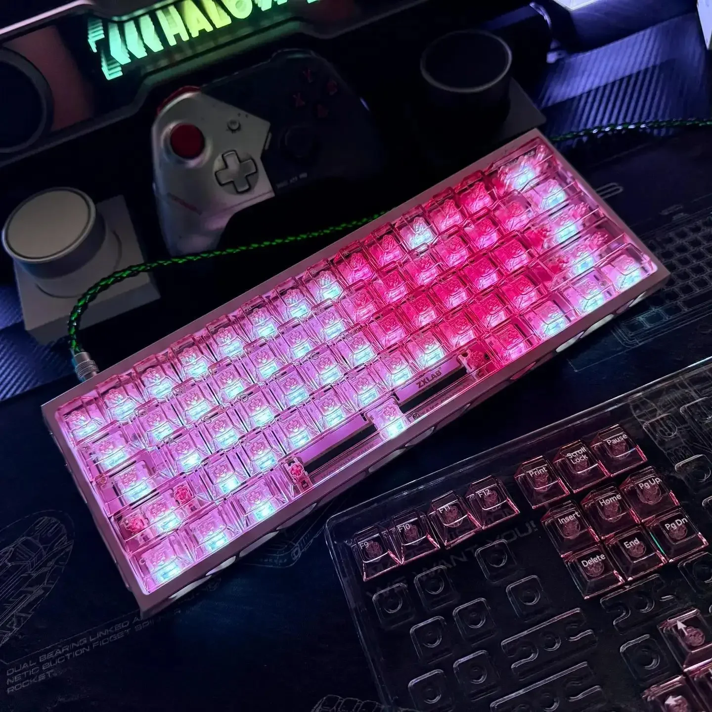 [Specially adjusted ice crystal transparent] Taoyi PC powder transparent original keycap ace68wooting little bee Snow Mountain H