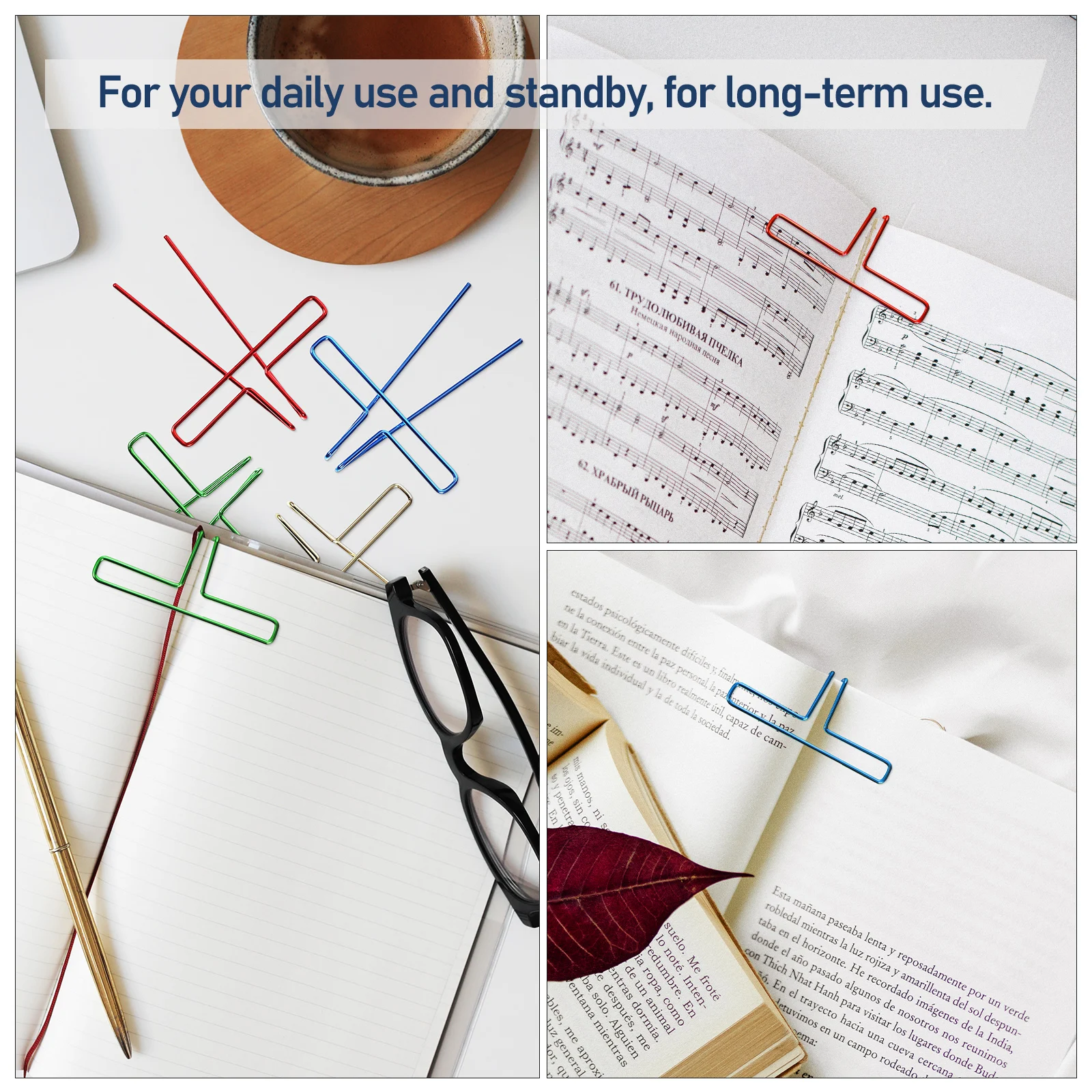 

8 Pcs Three-dimensional Book Folder Music Stand Page Holder Note Piano Clip Thumb Gold Plated Metal Clips Paper