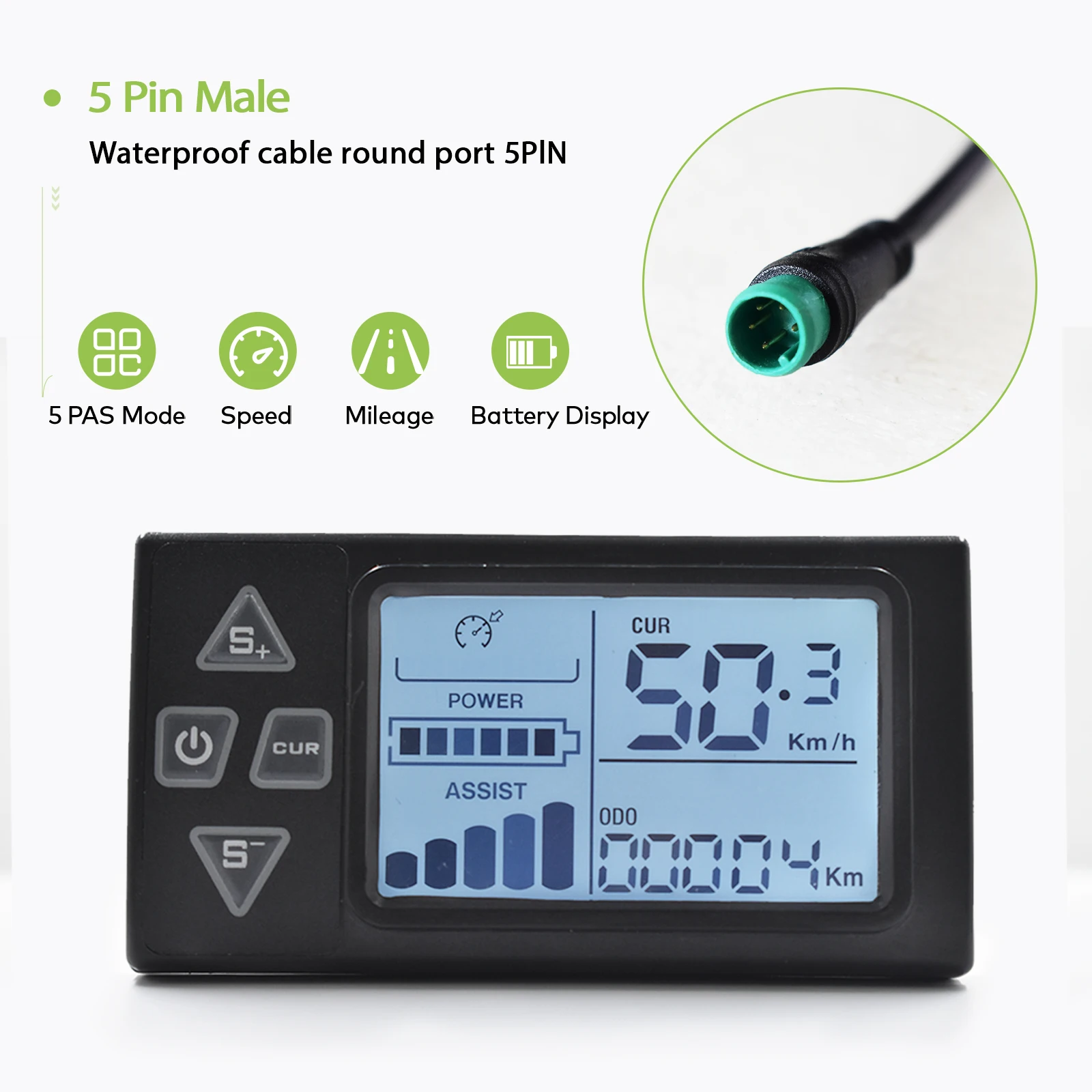 【UART2】 Elektrische fietsdisplay Scooteraccessoires Scooterdisplay Fietscomputer LCD-scherm Fiets Snelheidsmeter