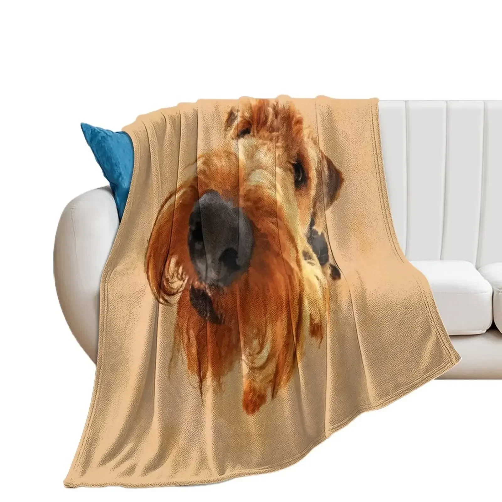 

Funny Airedale Terrier Digital Art Throw Blanket Decorative Throw Loose Winter beds Blankets