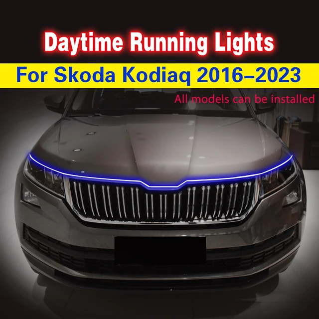 1 sztuk dla Skoda Kodiaq 2016-2023 LED światła do jazdy dziennej DRL światło dzienne światło do jazdy lampa przeciwmgielna elastyczna listwa oświetleniowa uniwersalna
