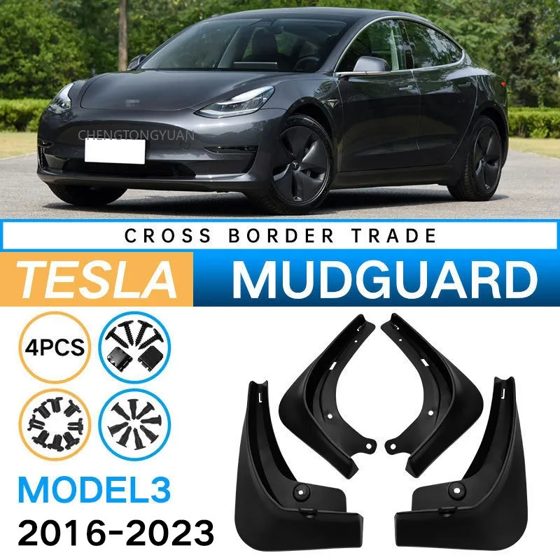 4Pcs/set Mud Flaps Splash Guards For Tesla Model 3 2016-2021 2022 2023+ Front Rear Wheel Mudguard Guard Fender