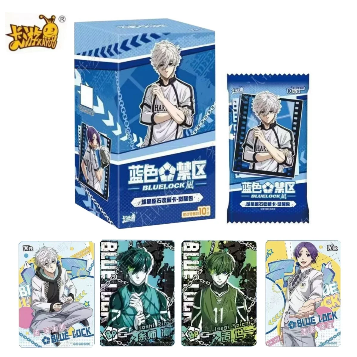 

KAYOU Genuine BLUE LOCK Cards Star Original Stone Collection Awakening Package Anime Peripheral Collection Kid's Gifts for Fans