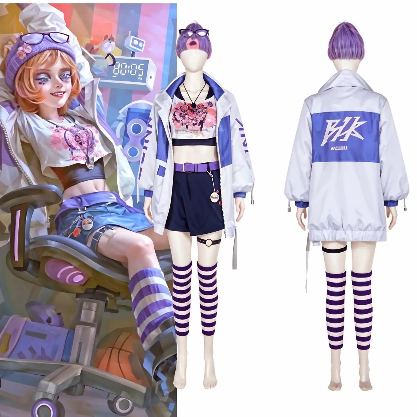 ゲームアイデンティティ V トレーシー・レズニク メカニック コスプレ衣装 BLK チーム eスポーツ衣装 デイリースーツ 帽子 ベスト コート ハロウィンパーティー服