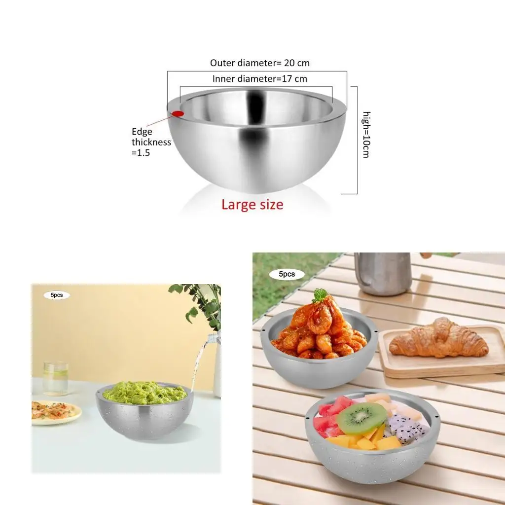 L43A Additional 304 Untarnished Mixing Bowl with Twin Wall Insulation