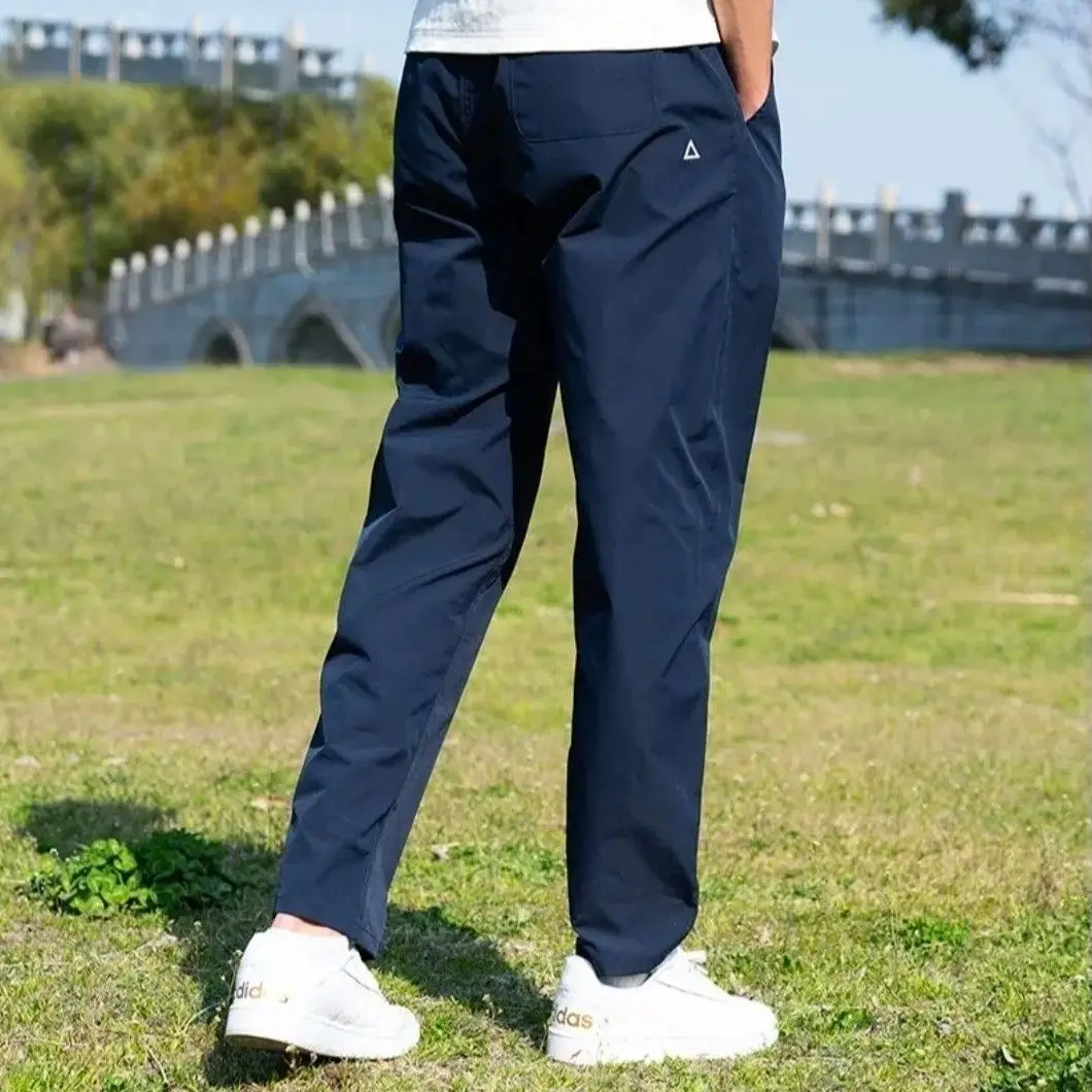 

Men's Casual Loose Straight Leg Workwear Pants Spring Summer New Sle Versatile Trendy Elastic Waist Polyester Fiber