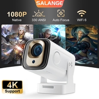 Salange HY260PRO Mini Projector 4K Video Native 1080P Android 11 Auto Focus Wifi6 BT5.4 With Google Bluetooth Voice Assistant