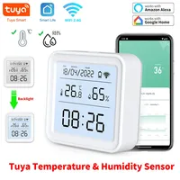 Tuya WIFI Smart Temperature Humidity Sensor Hygrometer Thermometer Backlight Smart Life Support Alexa Google Assistant