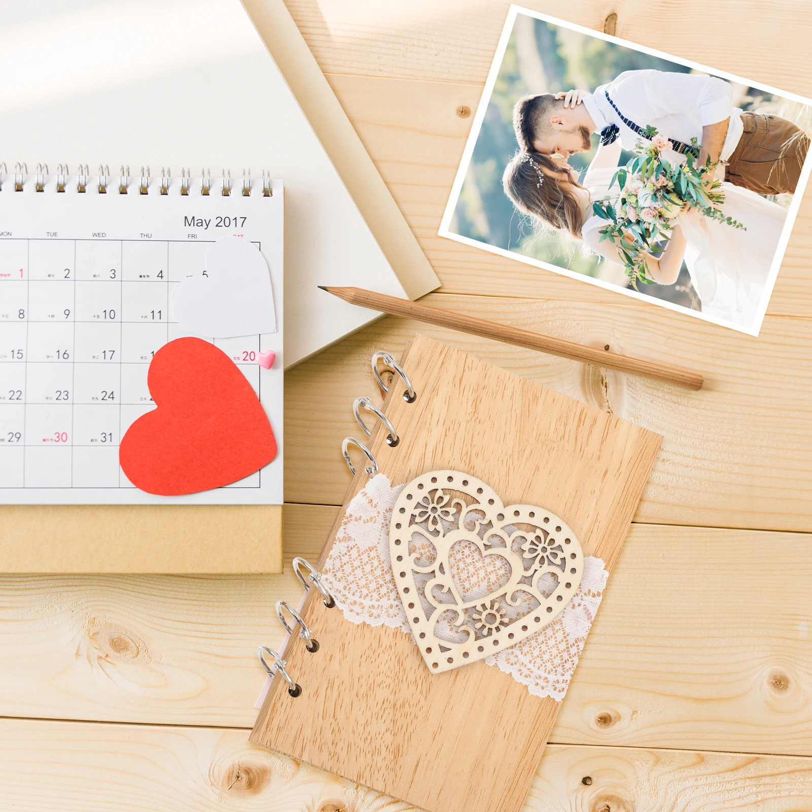 

Rustic Wooden Wedding Guestbook Notebook Book Bridal Shower Engagement Party Supplies Premium Large