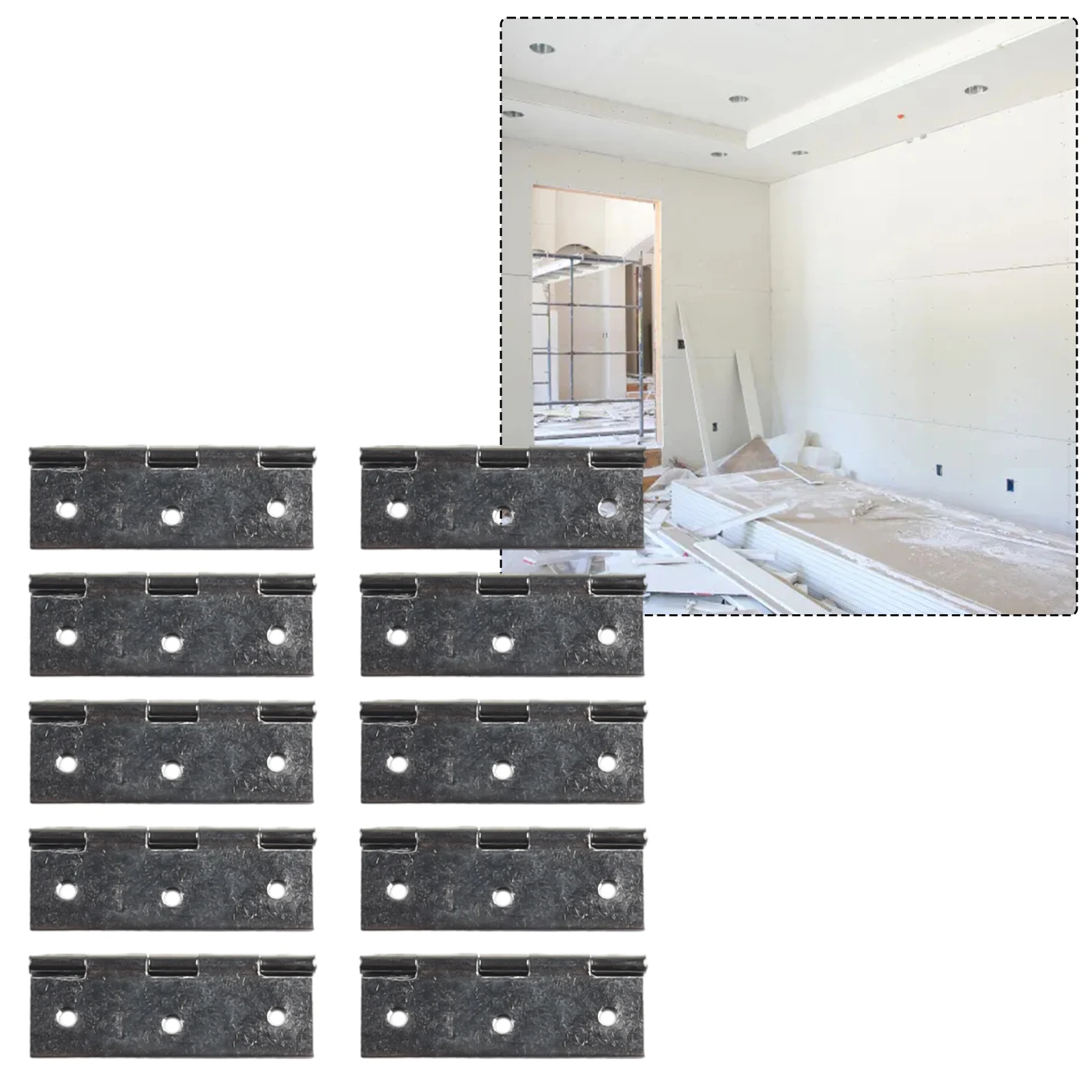 

Sleek and Functional Stainless Steel Door Hinges Complete Set of Ten Sized at 3 Inches for Various Applications