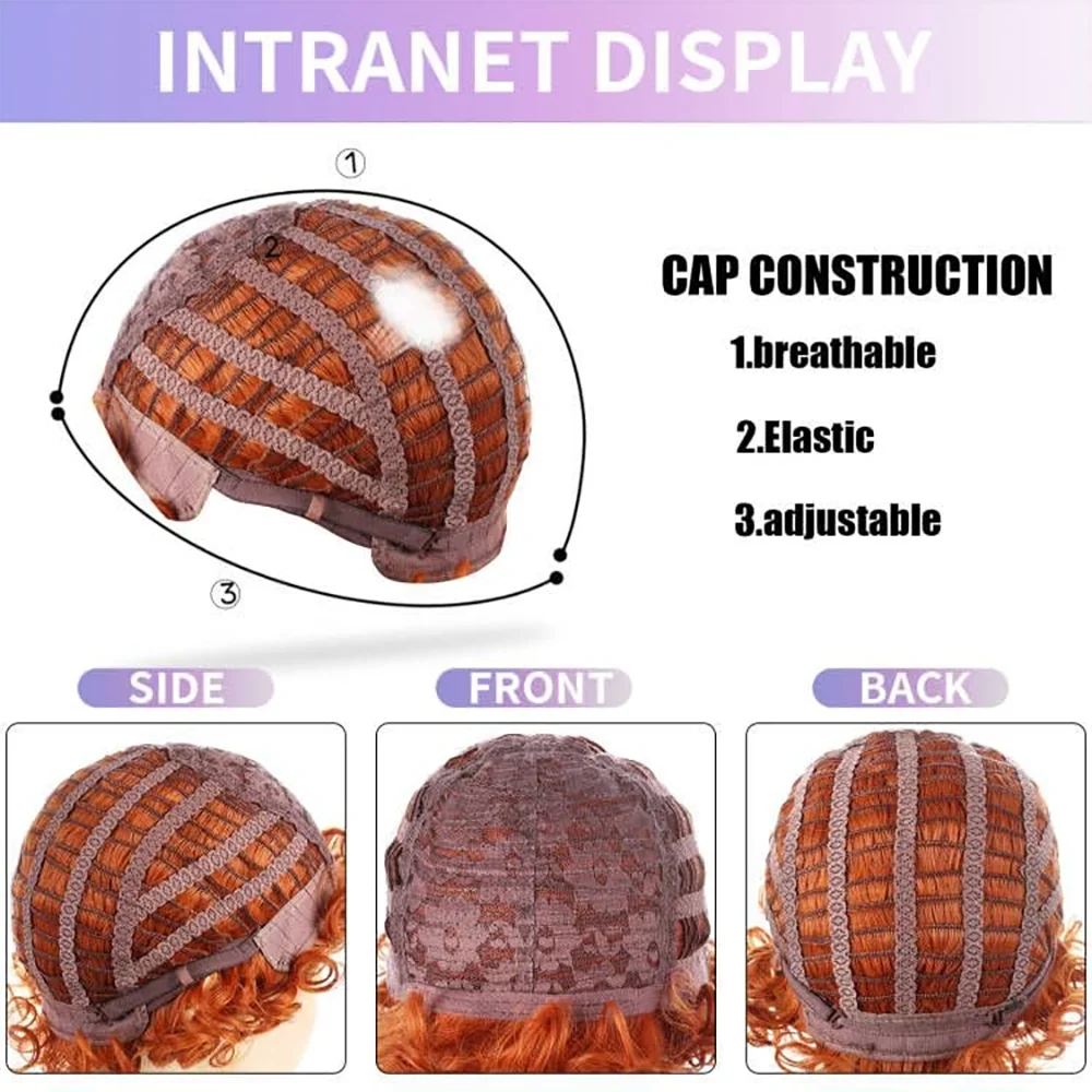 شعر روبرتس القصير البني مقاس 8 بوصات، رقيق بشكل طبيعي، هو باروكة عالية الجودة مناسبة للعب الأدوار اليومي للحفلات النسائية #5