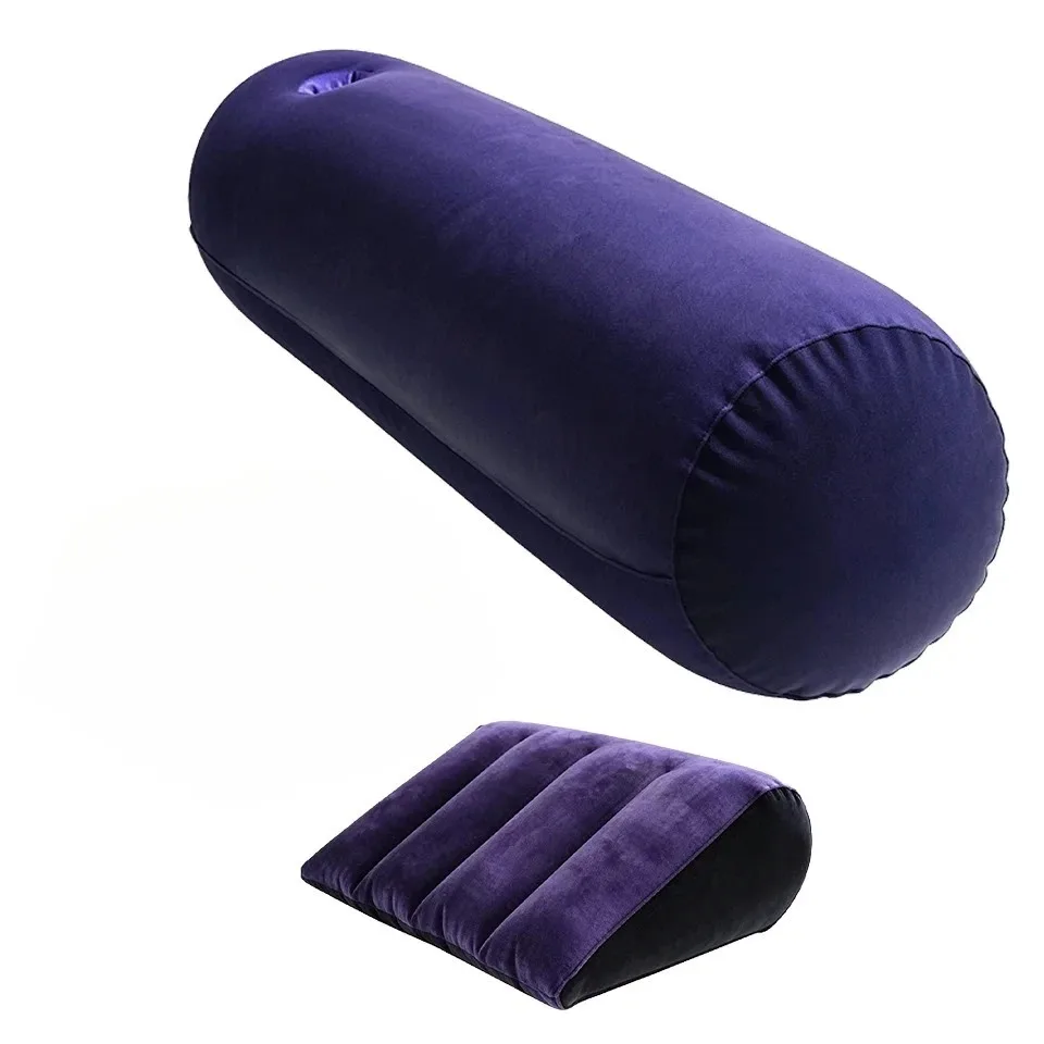 Portable Inflatable Flocking Position Support Pillow Bed Wedge Cushion for Couples Sofa Adult Game Accessory