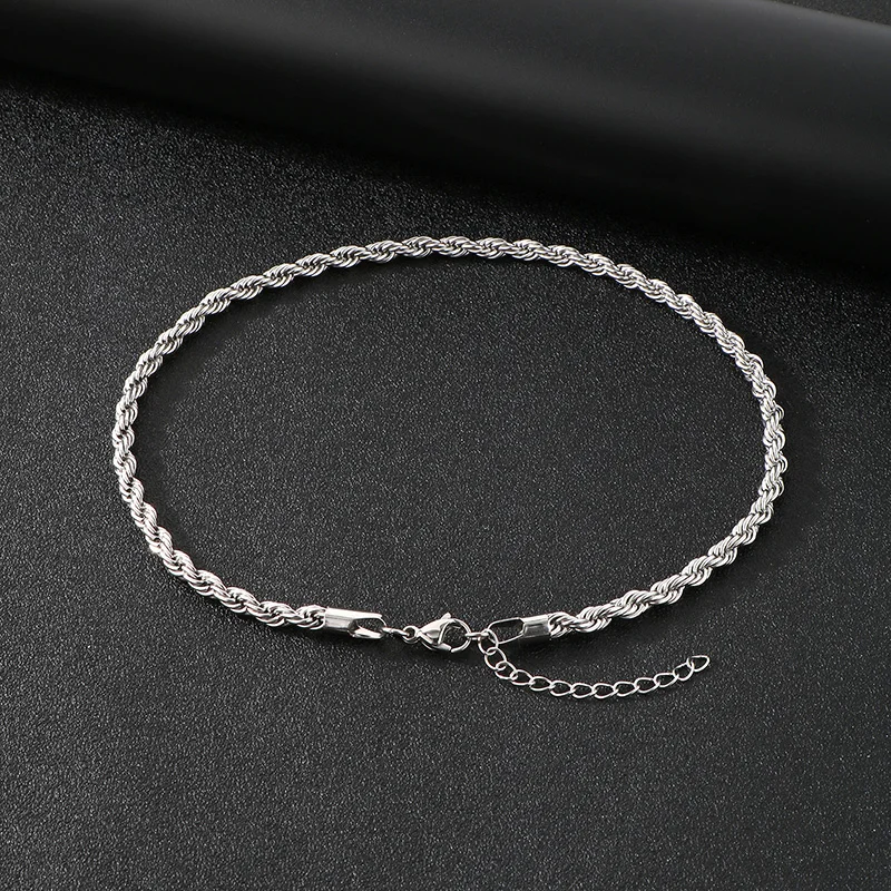 Twisted Singapore Chain Necklace Stainless Steel Never Fade Waterproof Choker Men Women Jewelry Silver Color Chains Gift