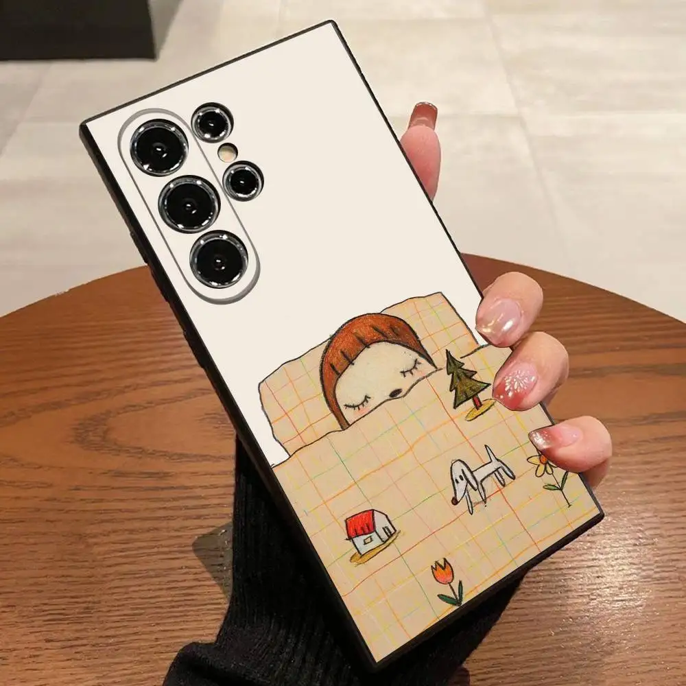 Чехол для телефона Japanese Girl Y-Yoshitomo Nara для Samsung S25, S24, S21, S22, S23, S30, Ultra, S20, Plus, Fe, Lite, 5G Black Box