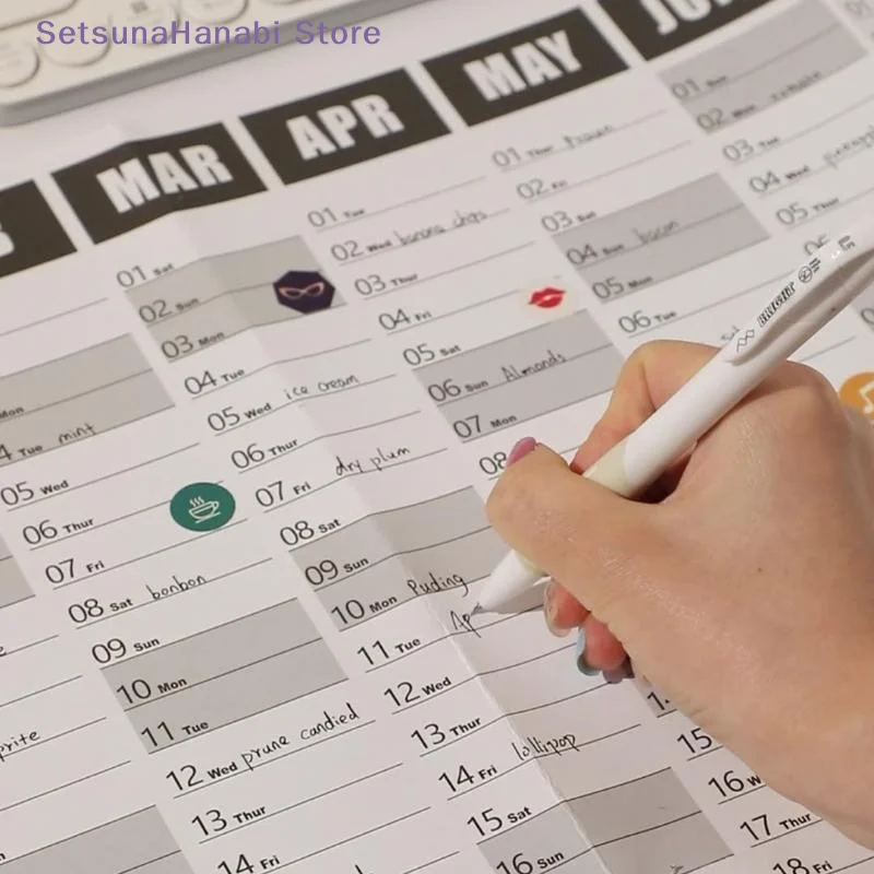 [W]2027 Wall Hanging Calendar Annual Planner To Do List Schedule Calendar Planner Sheet Memo Pad Agenda Organizer
