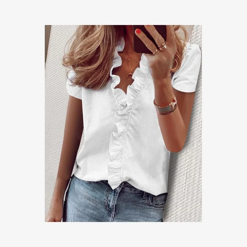 Été 2020 femmes ort Sve coupe ajustée imprimé pin Blouse rue Sle Floral décontracté Faion Fem hauts