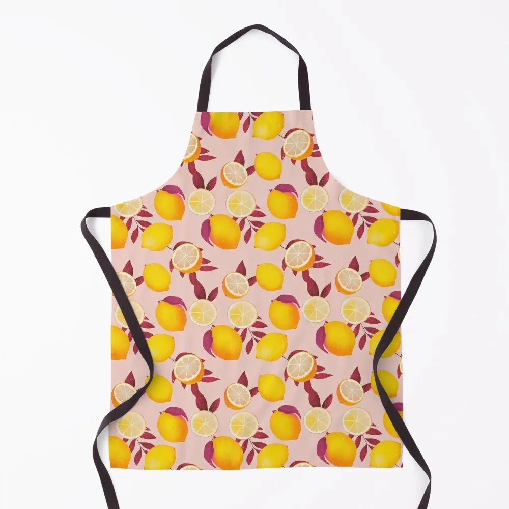 Retro-Lemon pattern-Blush Apron carpenter japanese style christmas 2024 Apron