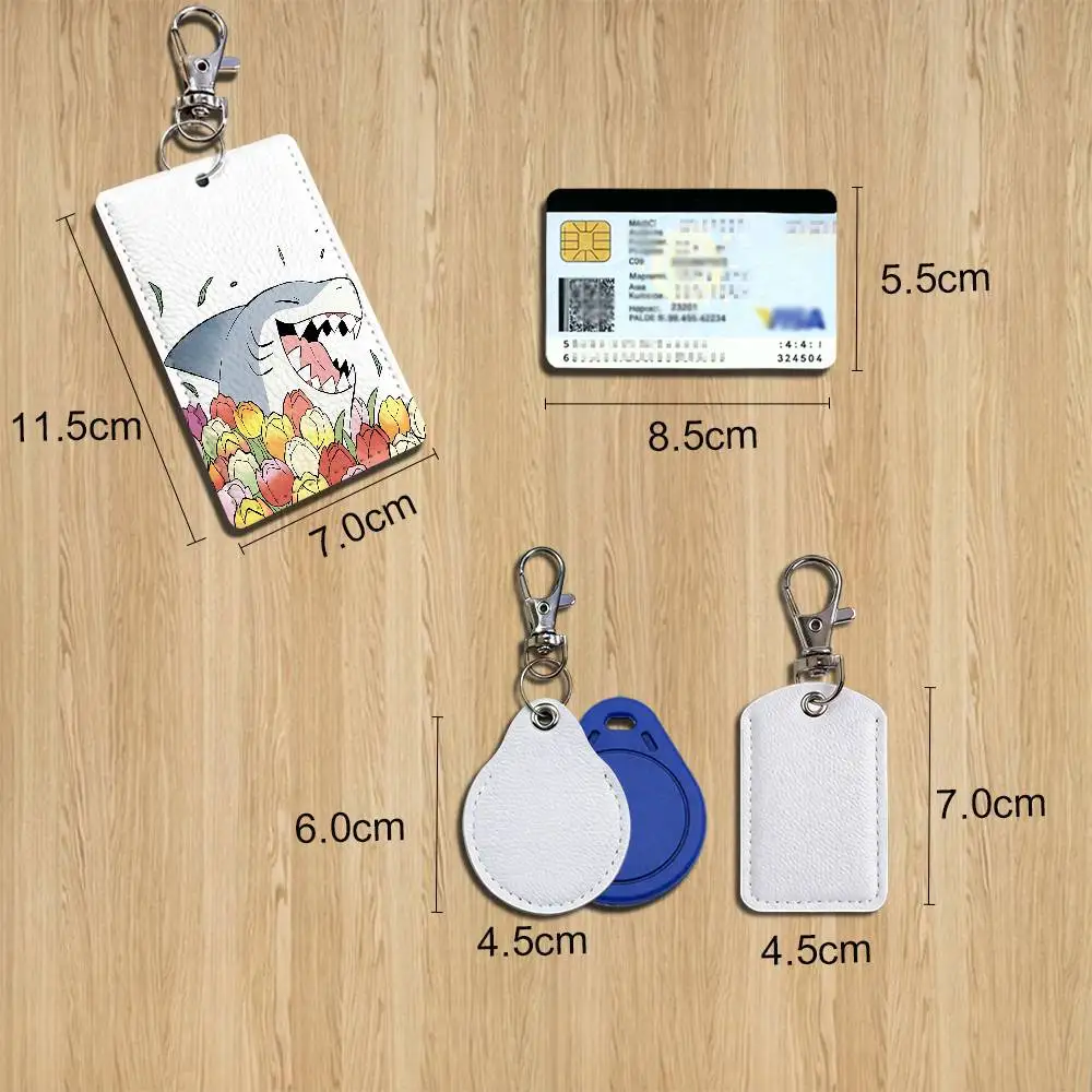 Cartoon zoo Shark Jeff land Cartoon Singer Anime Card Keychain Fashion Pendant Bag ID Door Card Holder Bus Card Cute Adult