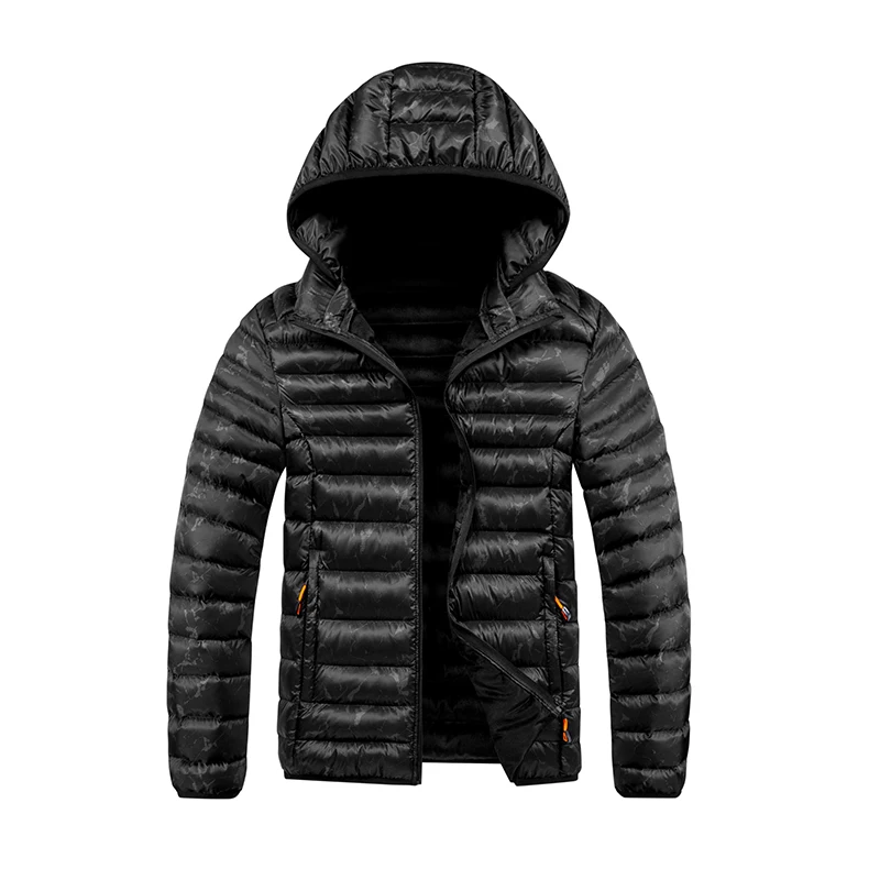 Fashion Trend Hooded Men Parkas Coats Casual Thicken Warm Cotton Jackets Solid Color Comfortable Male Outerwear Winter New Style