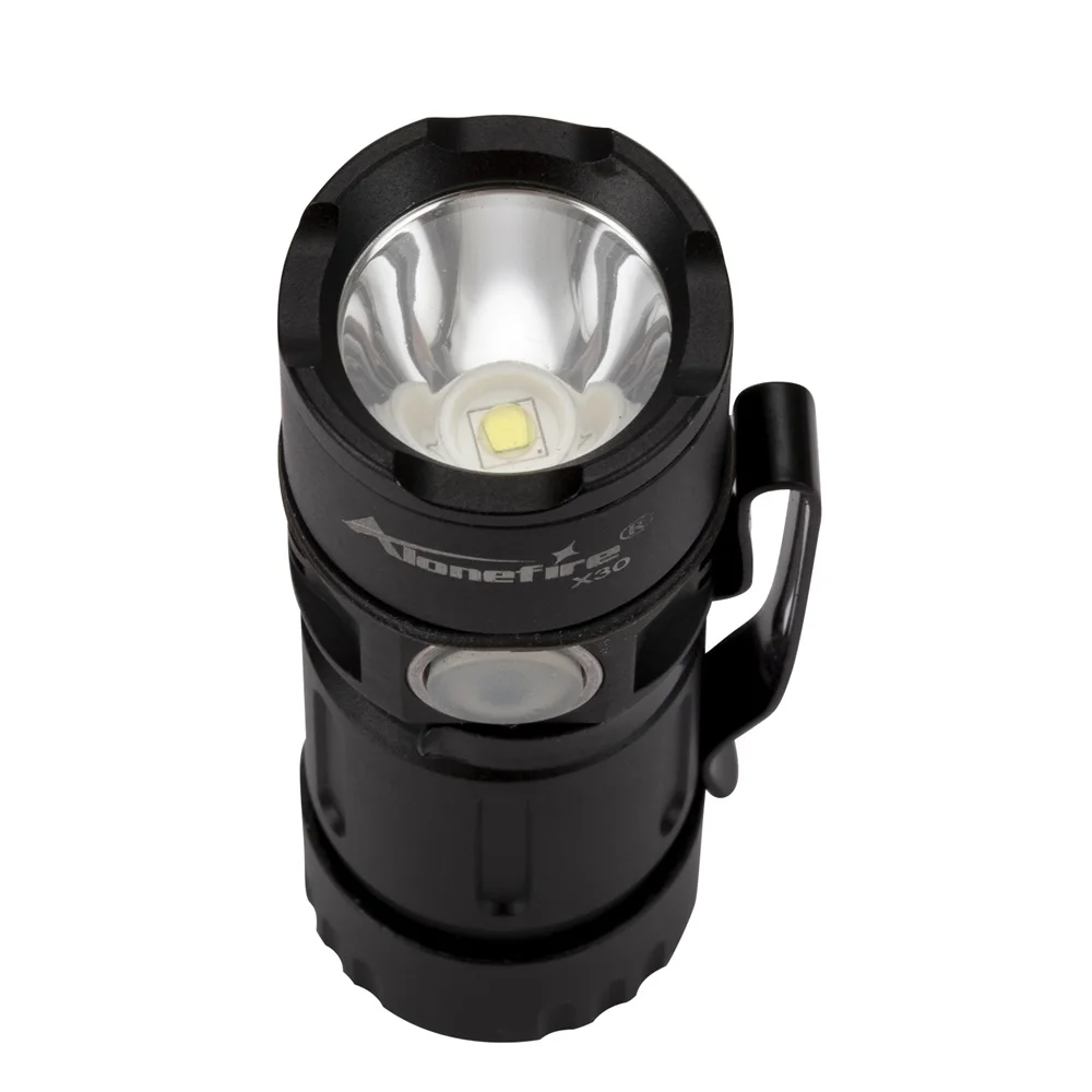 X30 5W LED Portable Mini LED Flashlight Magnet USB Rechargeable Outdoor Child Lady Backpack Pocket Torch Lamp 16340 Battery