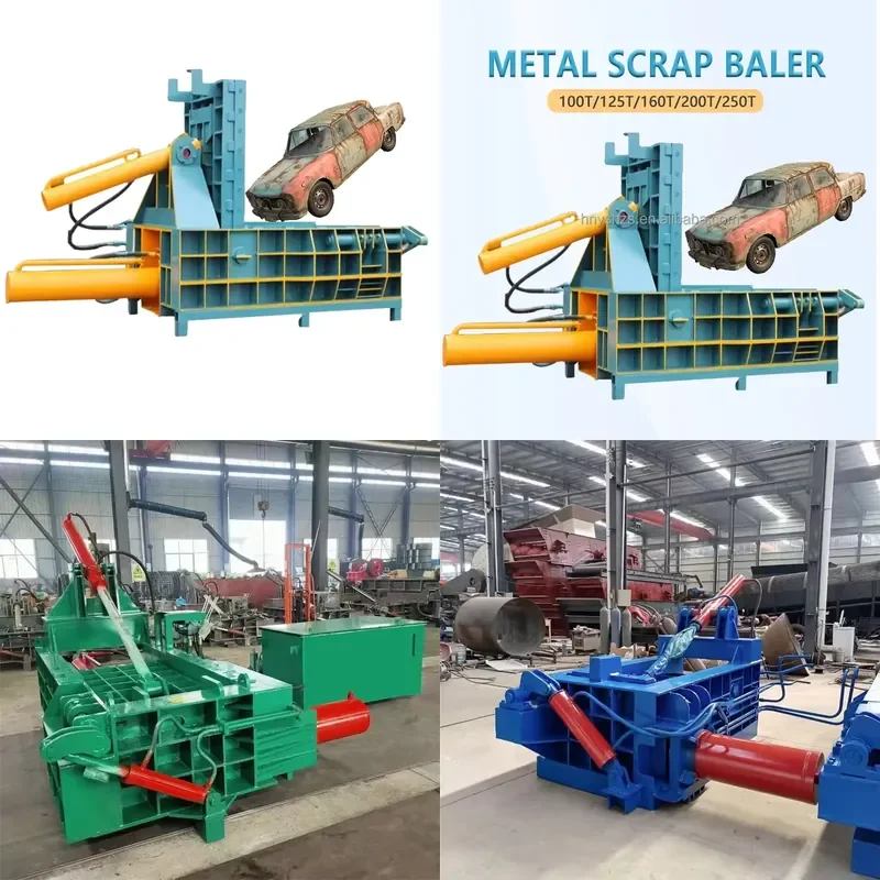Crusher Heavy Scrap Metal Compactor Press 180T Iron Baler Scrap Car Baling Pressing Machine