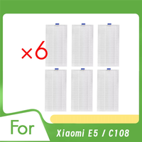 AT51-6 Pcs Cleaner Filter For Xiaomi E5 / C108 Sweeping Robot Accessories Filter Cleaner Parts Replacement