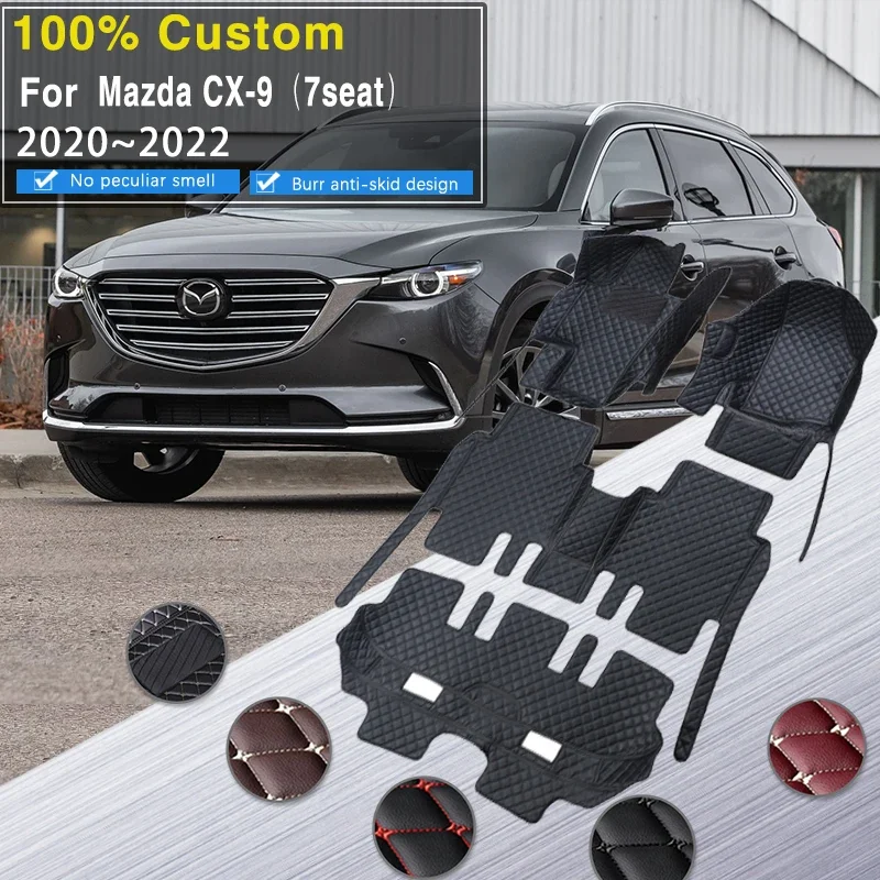 

Качественные автомобильные коврики RHD для Mazda CX-9 CX 9 TC 7seat 2020 ~ 2022 Автоматический кожаный коврик с защитой от грязи Нескользящий напольный коврик для автомобиля