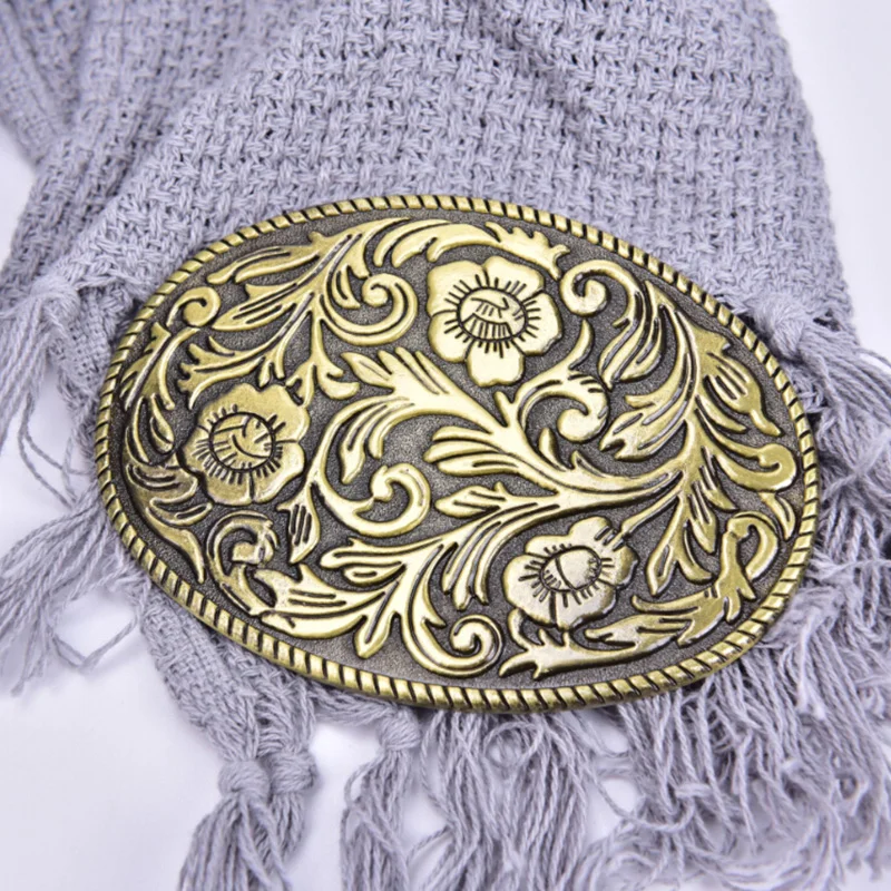 New Fashion Western Vintage Flower Men\'s Belt Buckles Cowboy Native