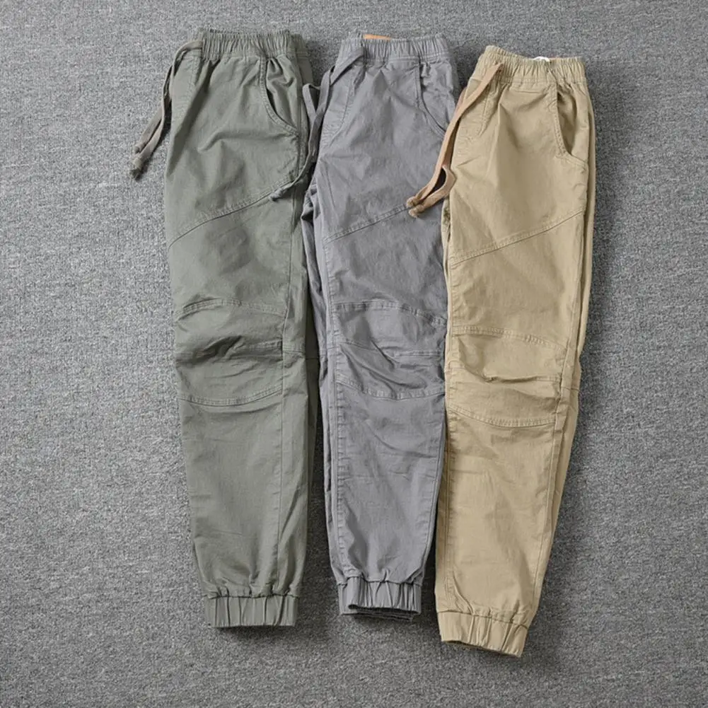 

Men's Cargo Pants Pockets Breathable Ankle-banded Men Trousers Causal Pants