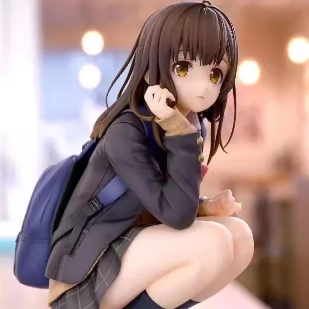 

Anime Hige Wo Soru. Soshite Joshikousei Wo Hirou Figure School Uniform Ogiwara Sayu Squatting Action Figure Sexy Girls Model Toy