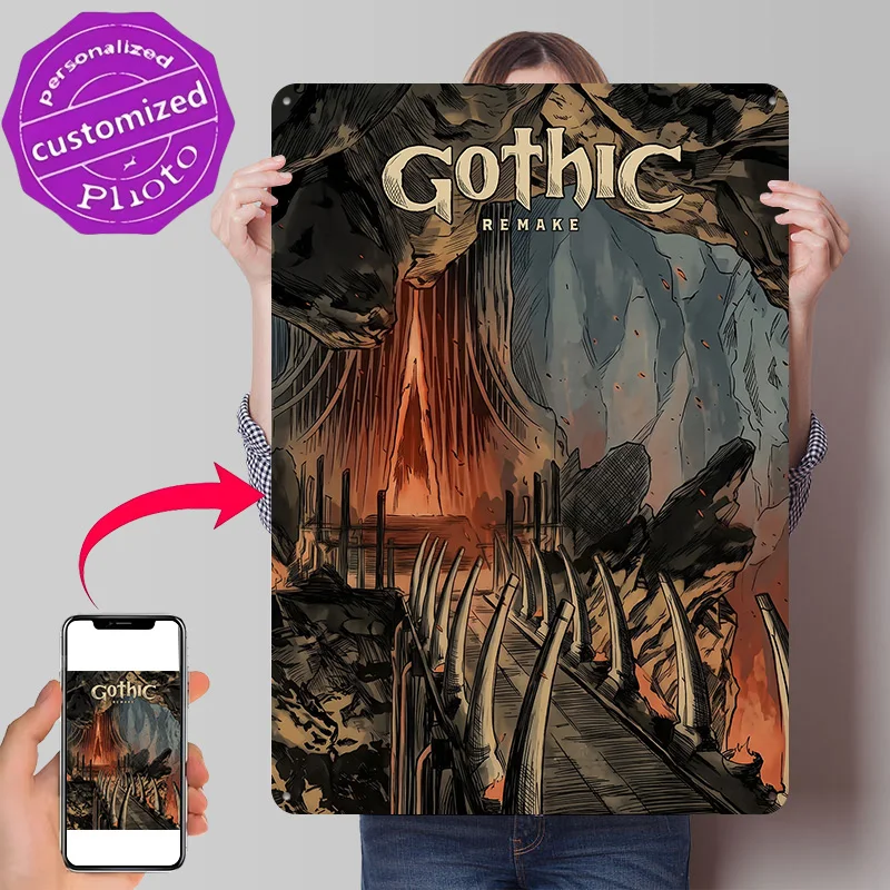 Gothic Remake Game Art Personalized 3D Textured Metal Poster Wall Art Vintage Tin Signs for Luxury Decoration Home Decorations