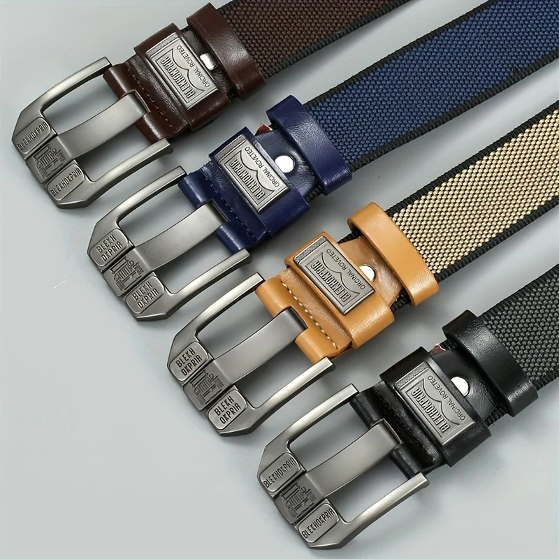 Men's Outdoor Casual Canvas Jeans Belt New Needle Buckle Trendy Extended Braided Large Size Pants Cloth Belt